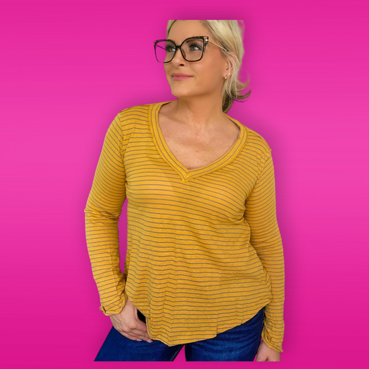 Mustard Stripe Long Sleeve