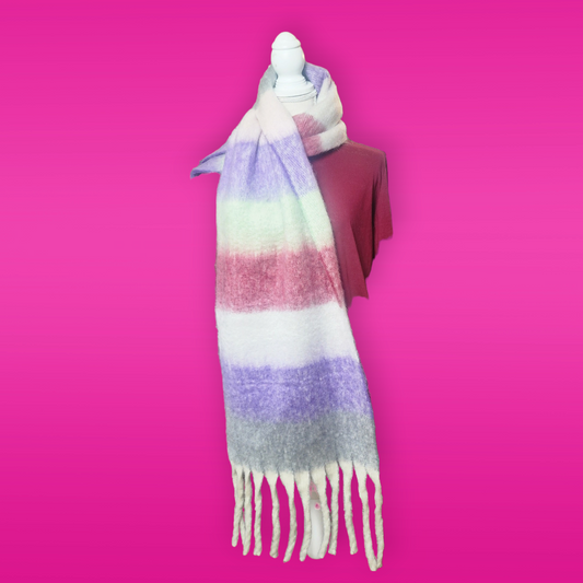 Warm & Fuzzy Scarf (purple and burgundy with a touch of light green)