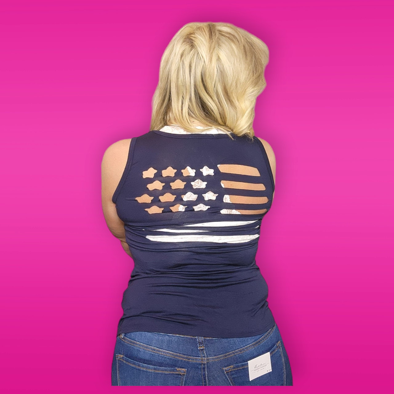 Navy Flag Cut Out Tank