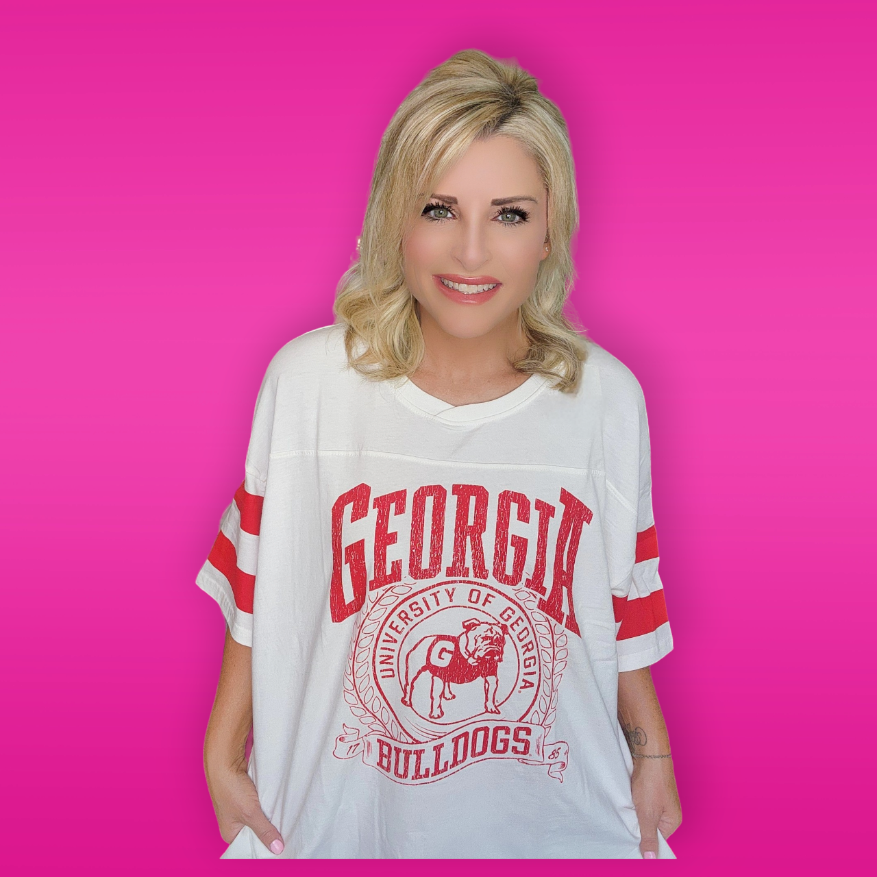 Georgia Double Stripe Oversized Tee