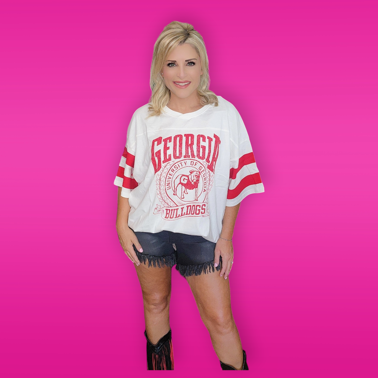 Georgia Double Stripe Oversized Tee